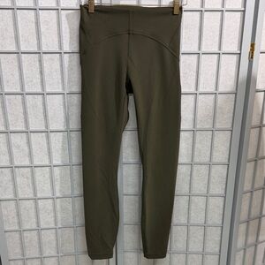 Lululemon Olive Green High-Waisted Leggings, Size 4